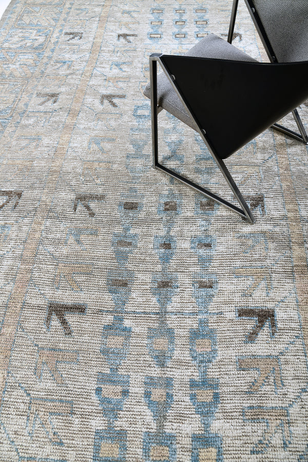 Kazak Seasons Gallery Size, Domicile Collection - oversized gallery size - close-up of weave texture and pile