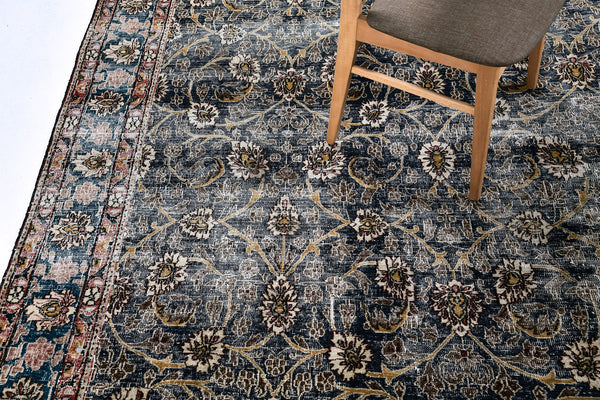 Antique Persian Mashad - overhead flat lay view [#1]
