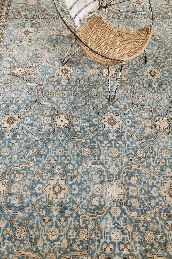 Antique Persian Tabriz - overhead flat lay view [#3]