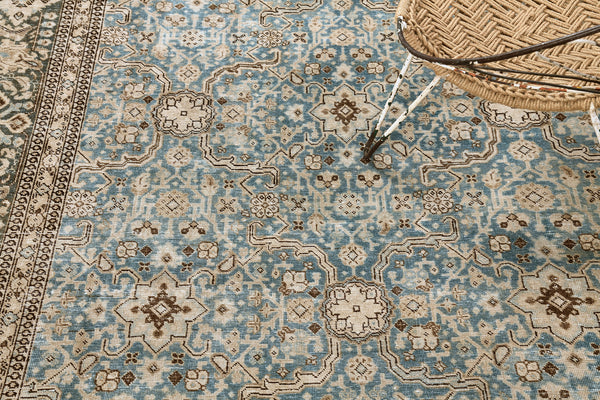 Antique Persian Tabriz - detailed border and fringe [#3]
