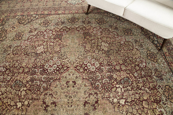 Antique Persian Kermanshah - full length showing color variation