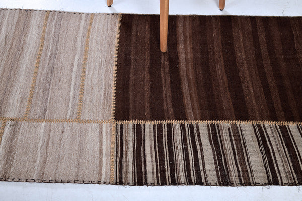 Antique Persian Ghashghaei Kilim Runner - flat-weave kilim - styled in room setting [#1]