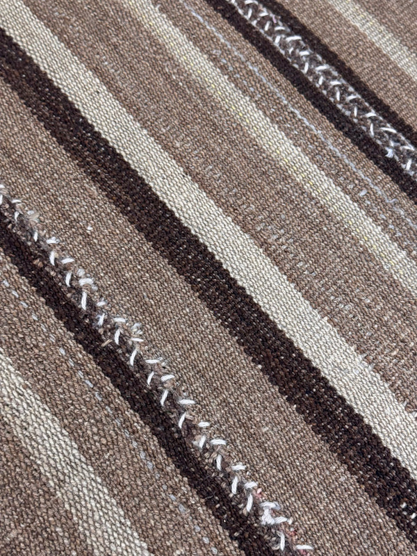 Antique Persian Ghashghaei Kilim Runner - flat-weave kilim - overhead flat lay view [#3]