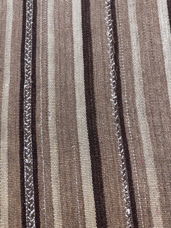 Antique Persian Ghashghaei Kilim Runner - flat-weave kilim - close-up of weave texture and pile [#3]