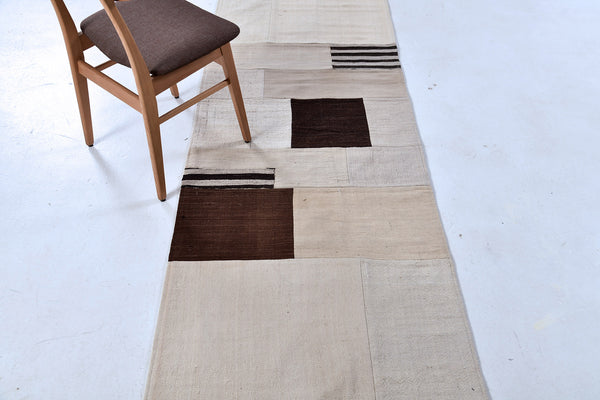 Antique Persian Ghashghaei Kilim Runner - flat-weave kilim - detailed border and fringe [#4]