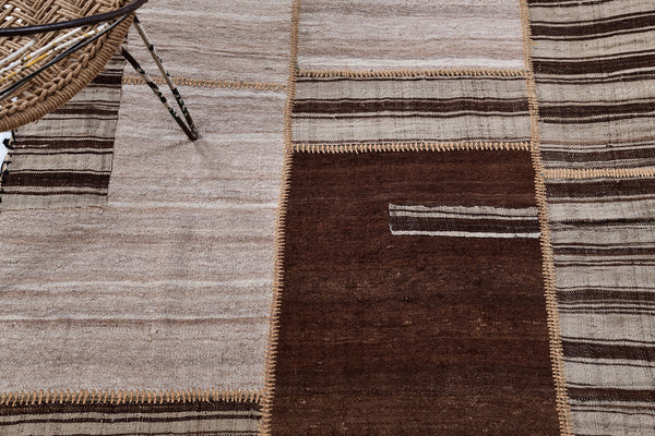 Antique Persian Ghashghaei Kilim Runner - flat-weave kilim - styled in room setting [#5]