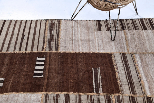 Antique Persian Ghashghaei Kilim Runner - flat-weave kilim - detailed border and fringe [#5]