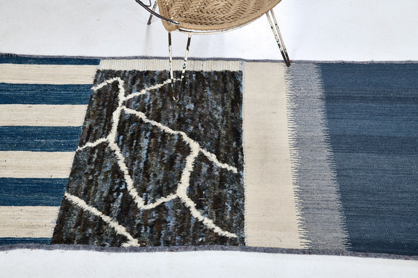 Persian Ghashghaei Kilim Runner - flat-weave kilim - reverse side showing construction