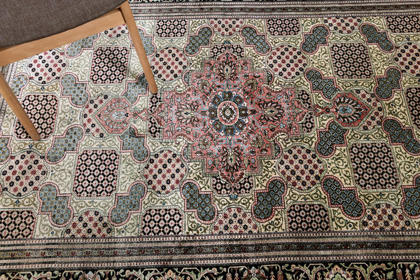 Persian Silk Qum - pure silk - overhead flat lay view [#2]