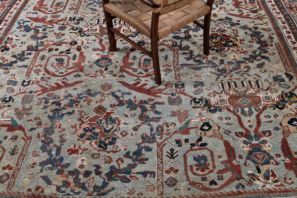 Antique Persian Sultanabad - overhead flat lay view [#5]