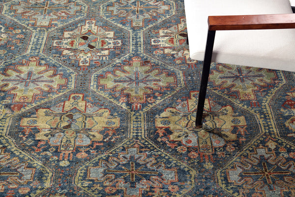 Antique Persian Bakhtiar - overhead flat lay view
