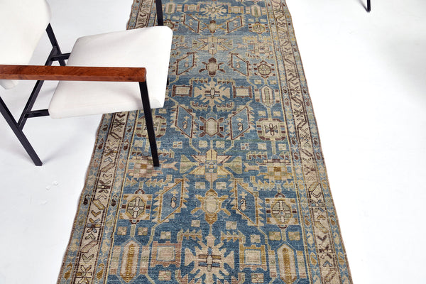 Antique Persian Malaye Runner - narrow runner - styled in room setting