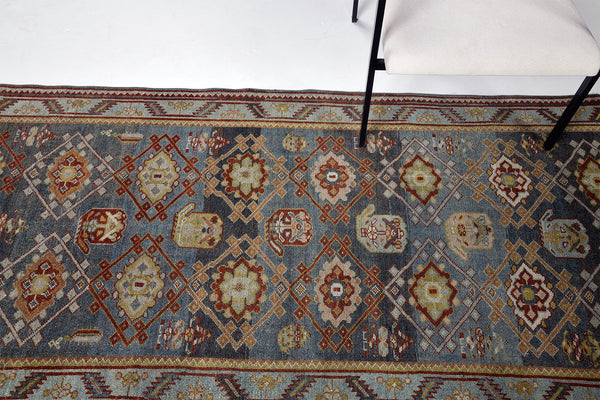 Antique Persian Malayer Runner - narrow runner - overhead flat lay view [#2]
