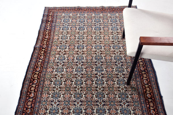 Antique Persian Malayer - close-up of weave texture and pile [#2]