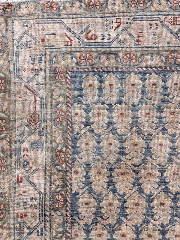Antique Persian Malayer - close-up of weave texture and pile [#3]