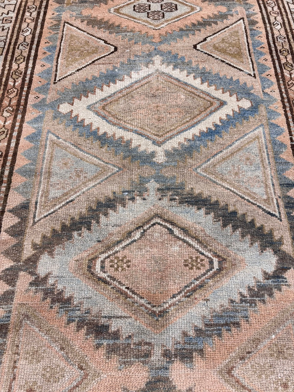 Antique Persian Malayer Runner - narrow runner - detailed border and fringe [#3]