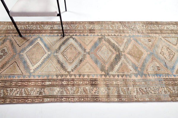 Antique Persian Malayer Runner - narrow runner - styled in room setting [#3]