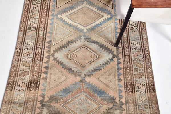 Antique Persian Malayer Runner - narrow runner - overhead flat lay view [#3]