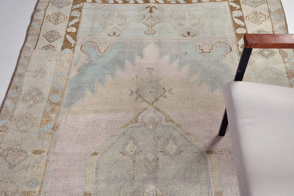 Vintage Turkish Kars - hand-knotted in Turkey - overhead flat lay view [#4]