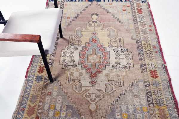 Vintage Turkish Anatolian Runner - hand-knotted in Turkey - full length showing color variation [#34]