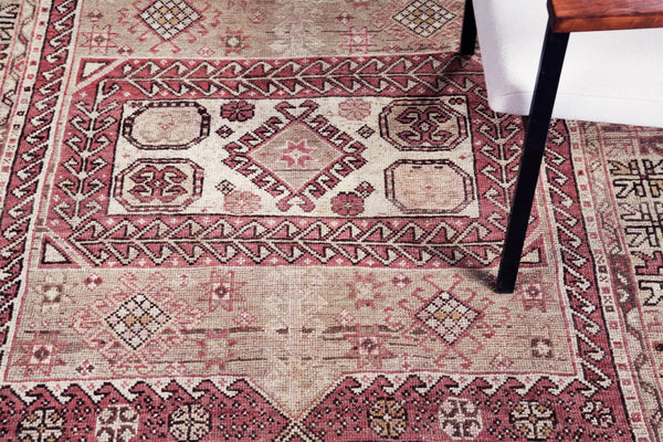 Vintage Turkish Anatolian - hand-knotted in Turkey - overhead flat lay view [#30]