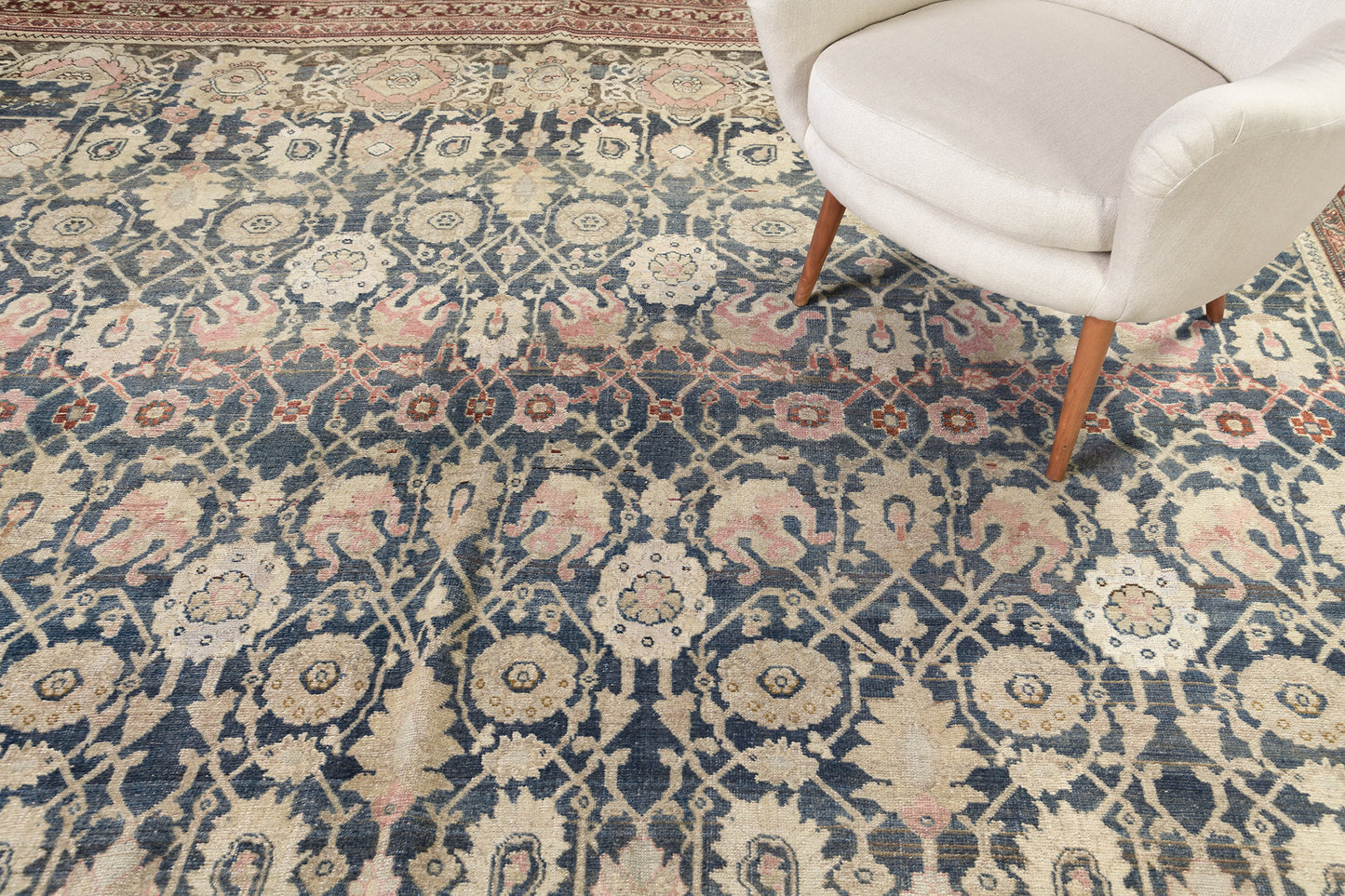 Antique Persian Bidjar - close-up of weave texture and pile [#3]