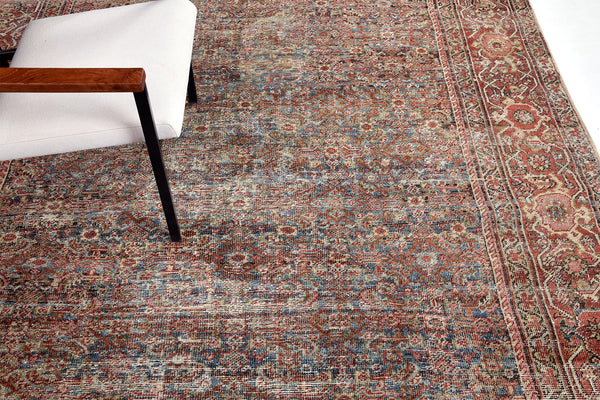 Antique Persian Mahal - detailed border and fringe [#7]