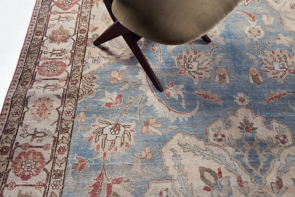 Antique Persian Tabriz - detailed border and fringe [#4]