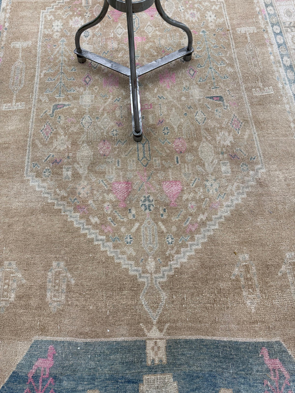 Antique Persian Bidjar Runner - narrow runner - overhead flat lay view [#2]