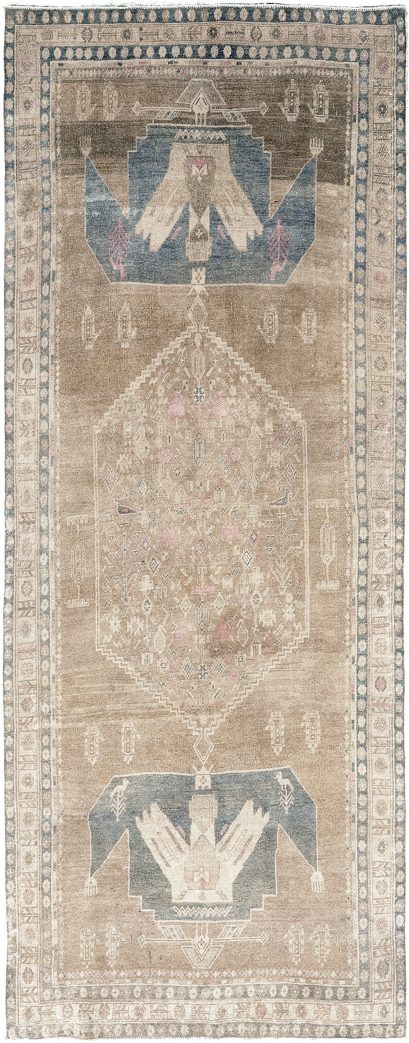 Antique Persian Bidjar Runner - narrow runner - one-of-a-kind handmade area rug [#2]