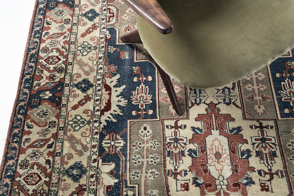 Antique Turkish Hereke - hand-knotted in Turkey - full length showing color variation [#2]