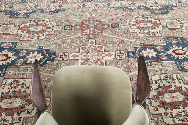 Antique Turkish Hereke - hand-knotted in Turkey - close-up of weave texture and pile [#2]