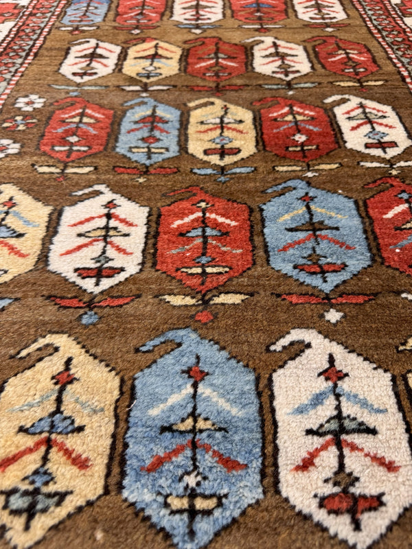 Antique Persian Sarab Runner - narrow runner - detailed border and fringe