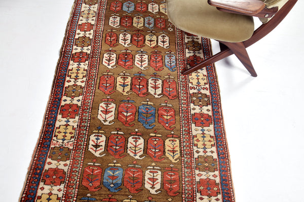 Antique Persian Sarab Runner - narrow runner - styled in room setting