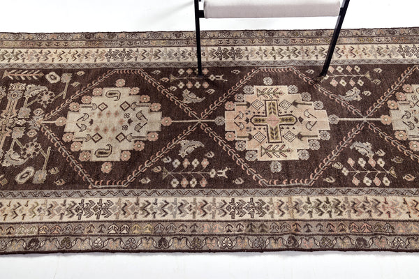 Antique Persian Malayer Runner - narrow runner - styled in room setting [#5]