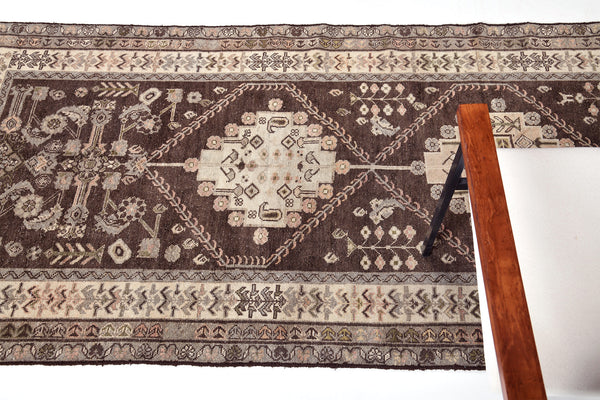 Antique Persian Malayer Runner - narrow runner - close-up of weave texture and pile [#5]