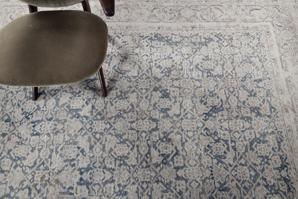 Antique Persian Mahal Rug - overhead flat lay view