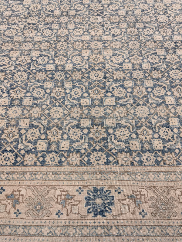 Antique Persian Tabriz Rug - close-up of weave texture and pile [#2]