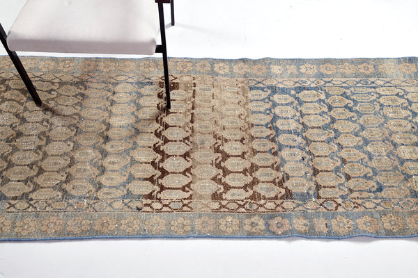 Antique Persian Malayer Runner - narrow runner - overhead flat lay view [#6]