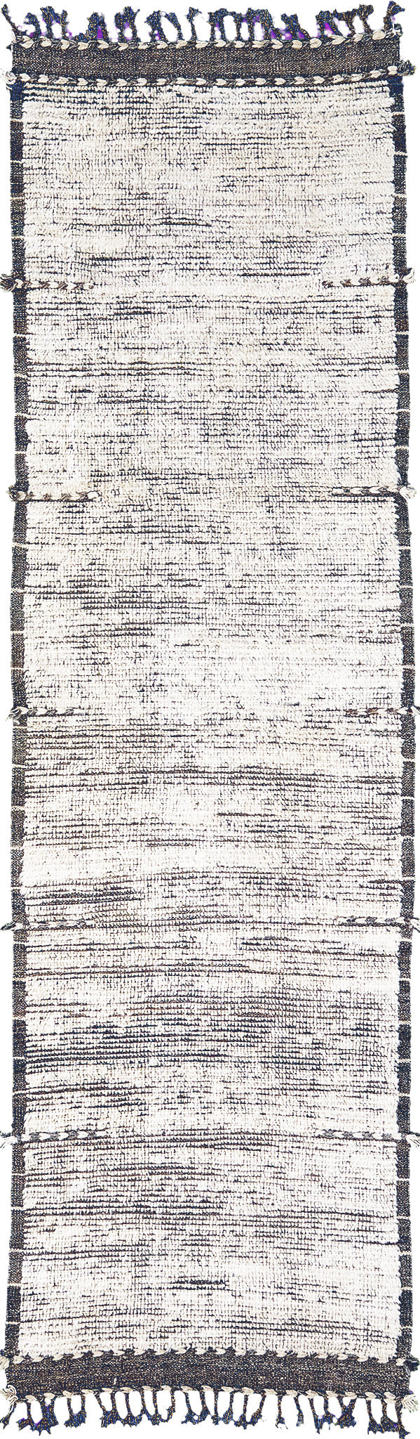 Gregale Seasons Runner, Haute Bohemian, Ivory Gray - narrow runner - one-of-a-kind handmade area rug [#1]