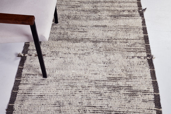 Gregale Seasons Runner, Haute Bohemian, Ivory Gray - narrow runner - overhead flat lay view [#1]