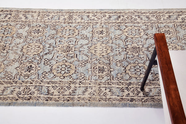 Bakhshayesh Runner, Domicile Collection - narrow runner - close-up of weave texture and pile [#2]