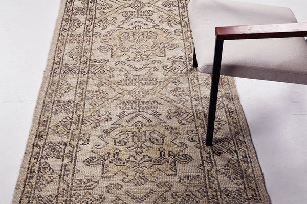 Oushak Runner, Domicile Collection - close-up of weave texture and pile [#1]