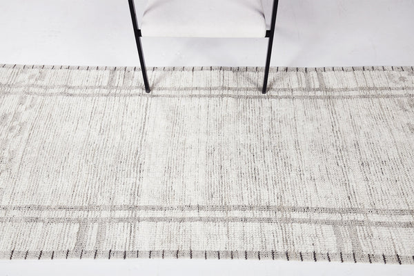 Meddur Runner, Nomad Collection, Ivory - narrow runner - detailed border and fringe [#3]