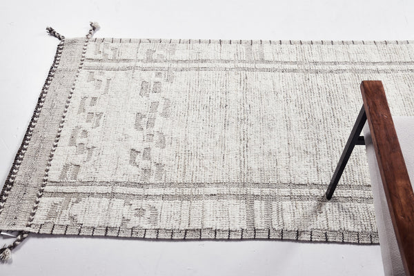 Meddur Runner, Nomad Collection, Ivory - narrow runner - overhead flat lay view [#2]