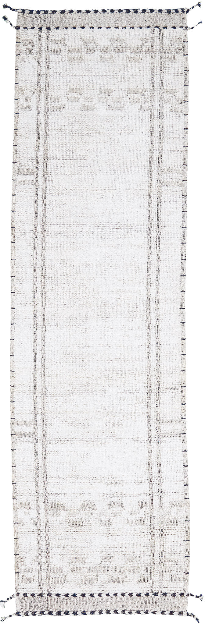 Meddur Runner, Nomad Collection, Ivory - narrow runner - one-of-a-kind handmade area rug [#4]