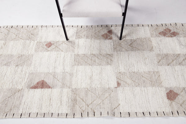 Tavret Runner, Nomad Collection, Ivory Spice - narrow runner - close-up of weave texture and pile [#4]