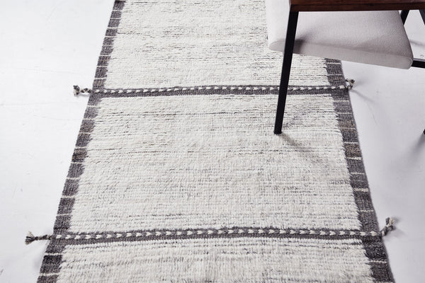 Westerlies Runner, Haute Bohemian, Ivory Charcoal - narrow runner - overhead flat lay view [#2]