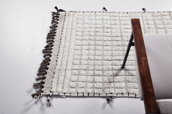 Hoeshk Runner, Haute Bohemian, Ivory - narrow runner - overhead flat lay view [#3]