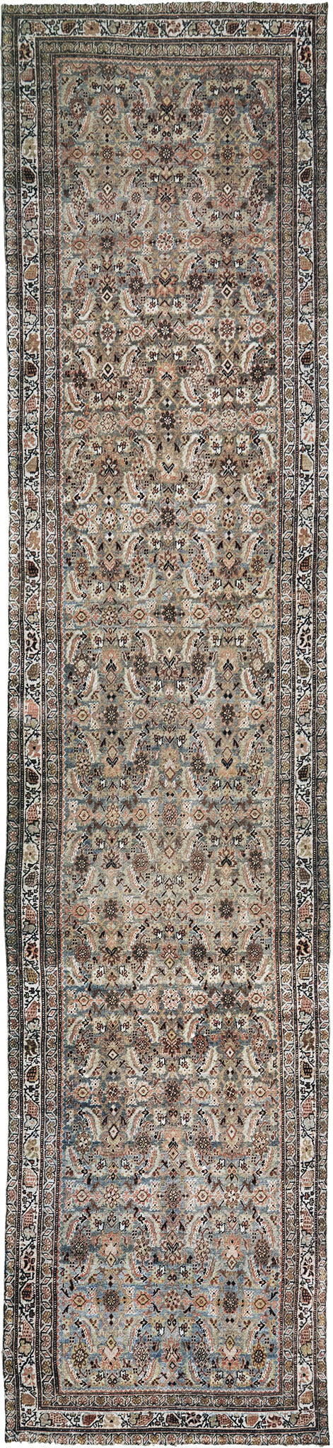 Antique Persian Bidjar Runner - narrow runner - one-of-a-kind handmade area rug [#3]